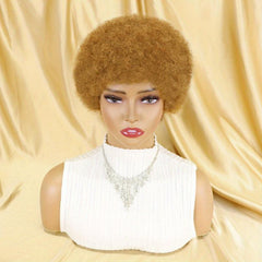 Burgundy 99J Short Afro Kinky Curly Human Hair Wig for Women