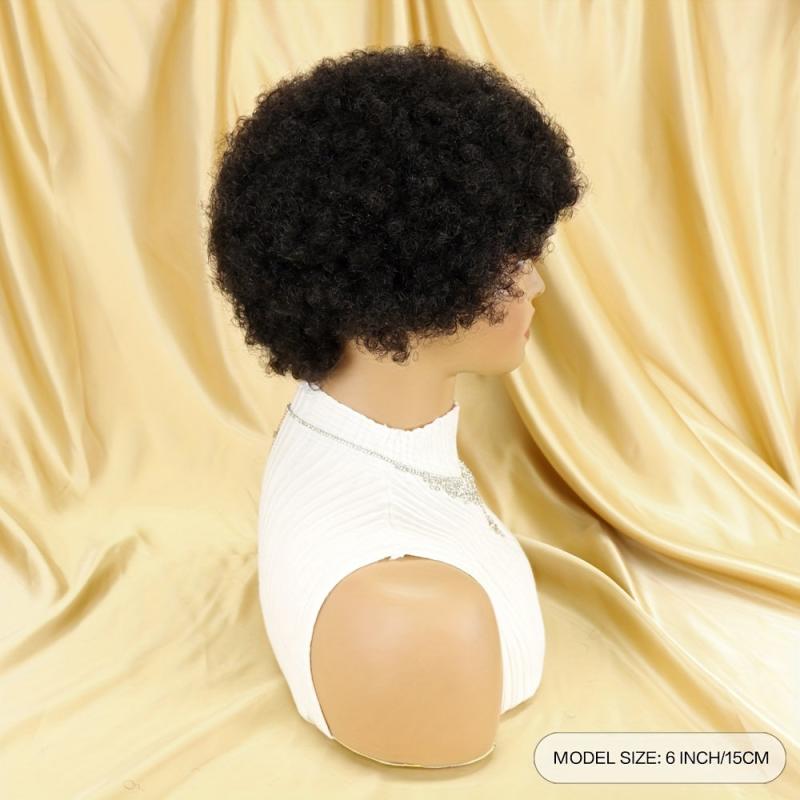Burgundy 99J Short Afro Kinky Curly Human Hair Wig for Women