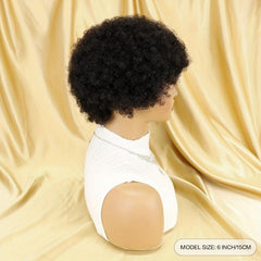 Burgundy 99J Short Afro Kinky Curly Human Hair Wig for Women