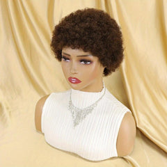 Burgundy 99J Short Afro Kinky Curly Human Hair Wig for Women