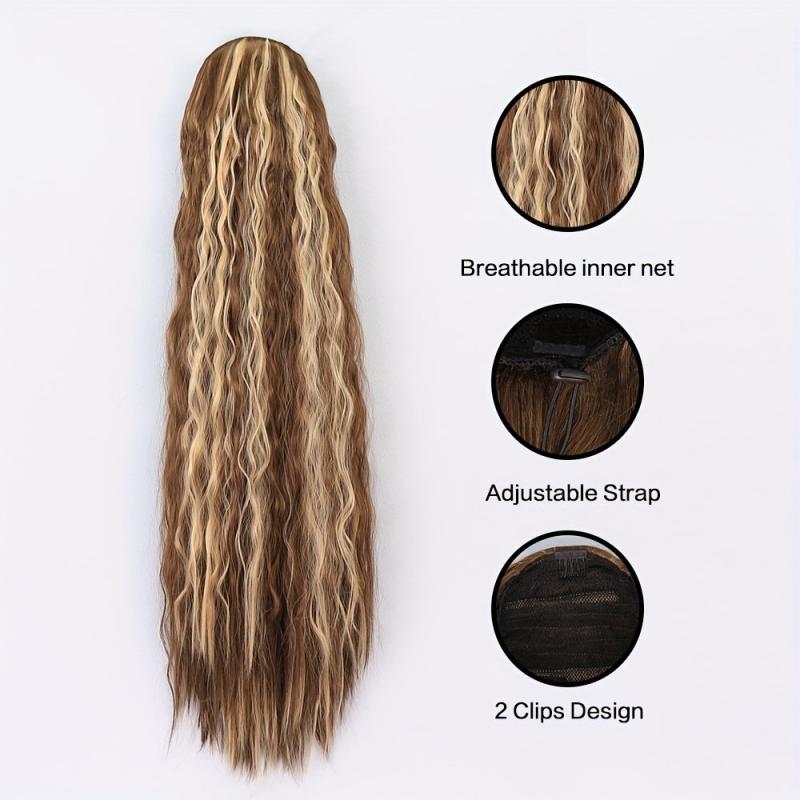 12 Cm Drawstring Ponytail Hair Extensions Women Long Curly Wavy Ponytail