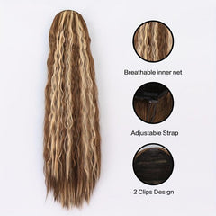 12 Cm Drawstring Ponytail Hair Extensions Women Long Curly Wavy Ponytail