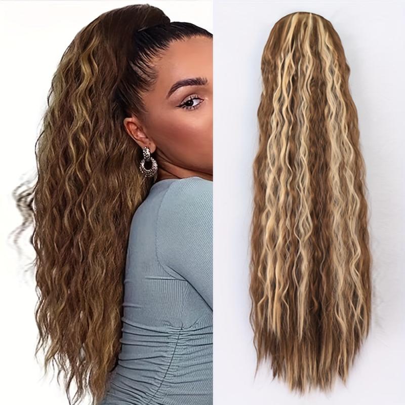 12 Cm Drawstring Ponytail Hair Extensions Women Long Curly Wavy Ponytail