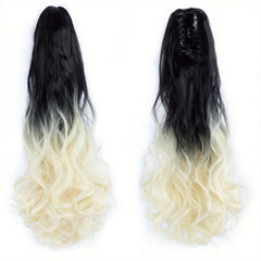 55 88 Cm Long Wavy Ponytail Extensions Synthetic Clip In Hair Extensions