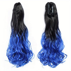 55 88 Cm Long Wavy Ponytail Extensions Synthetic Clip In Hair Extensions