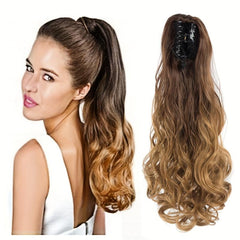 55 88 Cm Long Wavy Ponytail Extensions Synthetic Clip In Hair Extensions