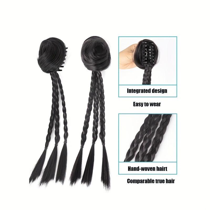 Claw Ponytail Box Braids Hanfu Style Hair Bun Ponytail Extensions