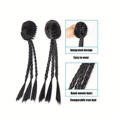 Claw Ponytail Box Braids Hanfu Style Hair Bun Ponytail Extensions