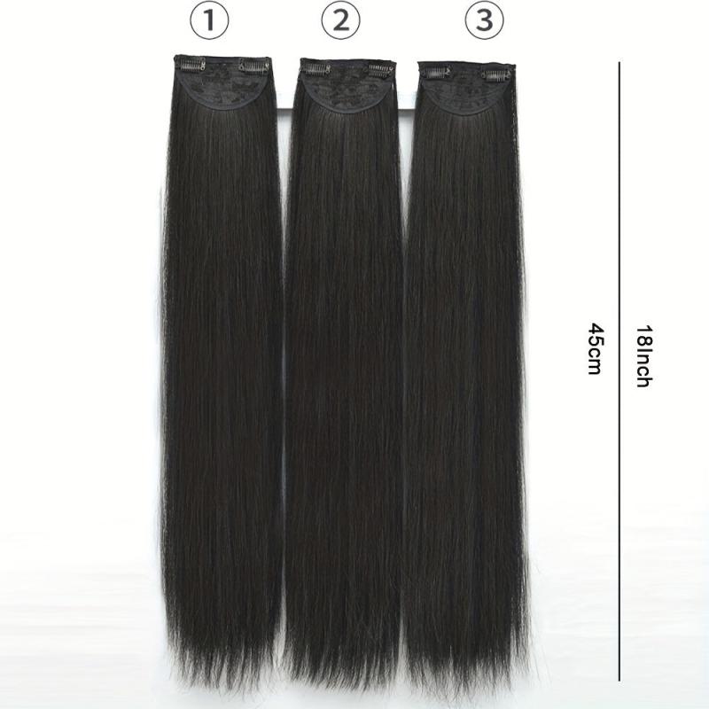 45 72 Cm Long Hair Clip In Synthetic Hair Extensions Cosplay Hairpiece 3 Pcs