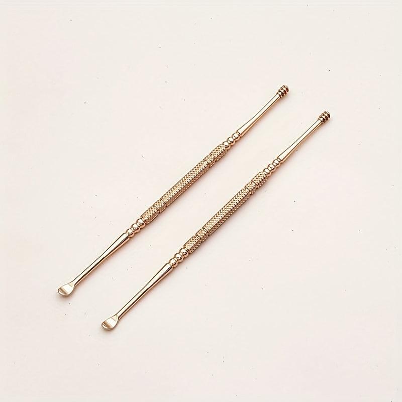 2pcs Rose Golden Ear Picks Easy Ear Cleaning Tool for Kids and Adults