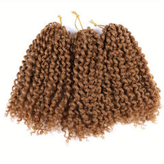Ombre Long Kinky Curly Hair Synthetic Crochet Hair Extensions Natural Look