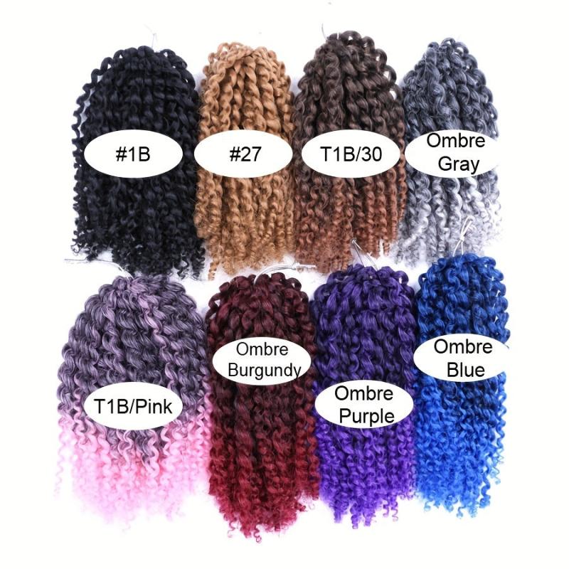 Ombre Long Kinky Curly Hair Synthetic Crochet Hair Extensions Natural Look