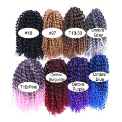 Ombre Long Kinky Curly Hair Synthetic Crochet Hair Extensions Natural Look