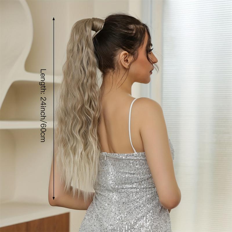Ombre Long Wavy Ponytail Extension Heat Resistant