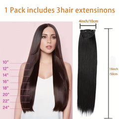 3 Pcs 45 72 Cm Clip In Hair Extensions Long Straight Synthetic Hairpieces