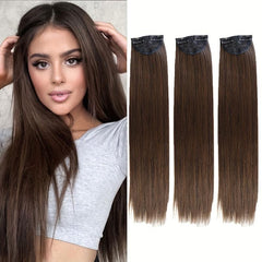 3 Pcs 45 72 Cm Clip In Hair Extensions Long Straight Synthetic Hairpieces