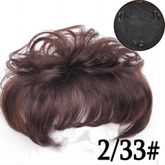 Curly Hair Topper W/Bangs Seamless Clip-In Synthetic Hair Piece Natural Look