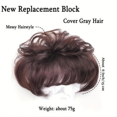 Curly Hair Topper W/Bangs Seamless Clip-In Synthetic Hair Piece Natural Look