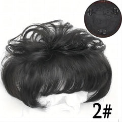 Curly Hair Topper W/Bangs Seamless Clip-In Synthetic Hair Piece Natural Look