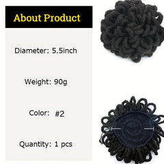 Faux Locs Clip In Hair Extensions for Women Synthetic Dreadlock Afro Puff
