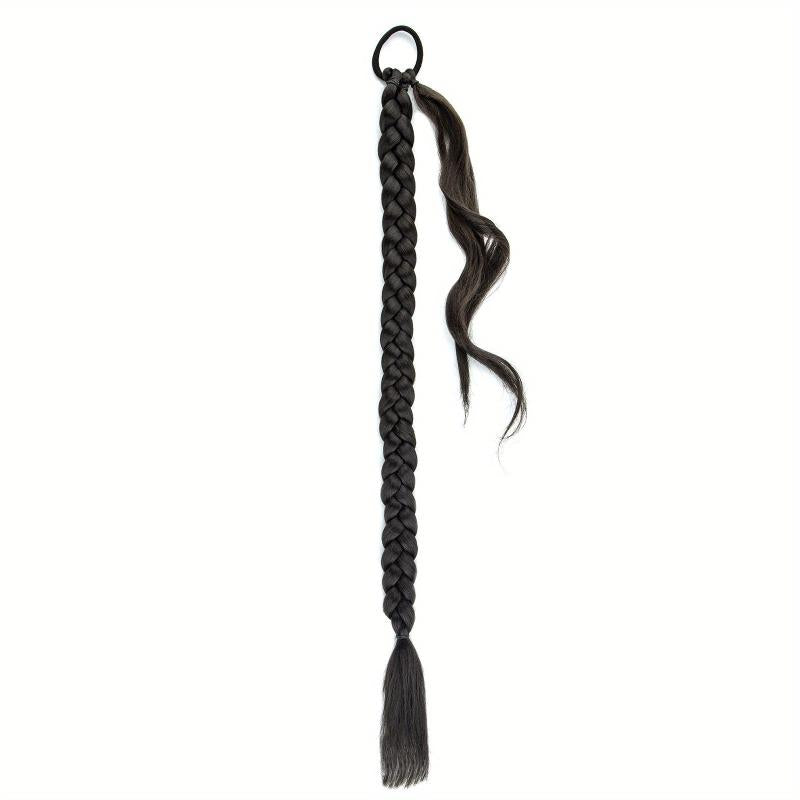 Long Braided Ponytail Hair Extension Natural Soft Synthetic Hair Piece