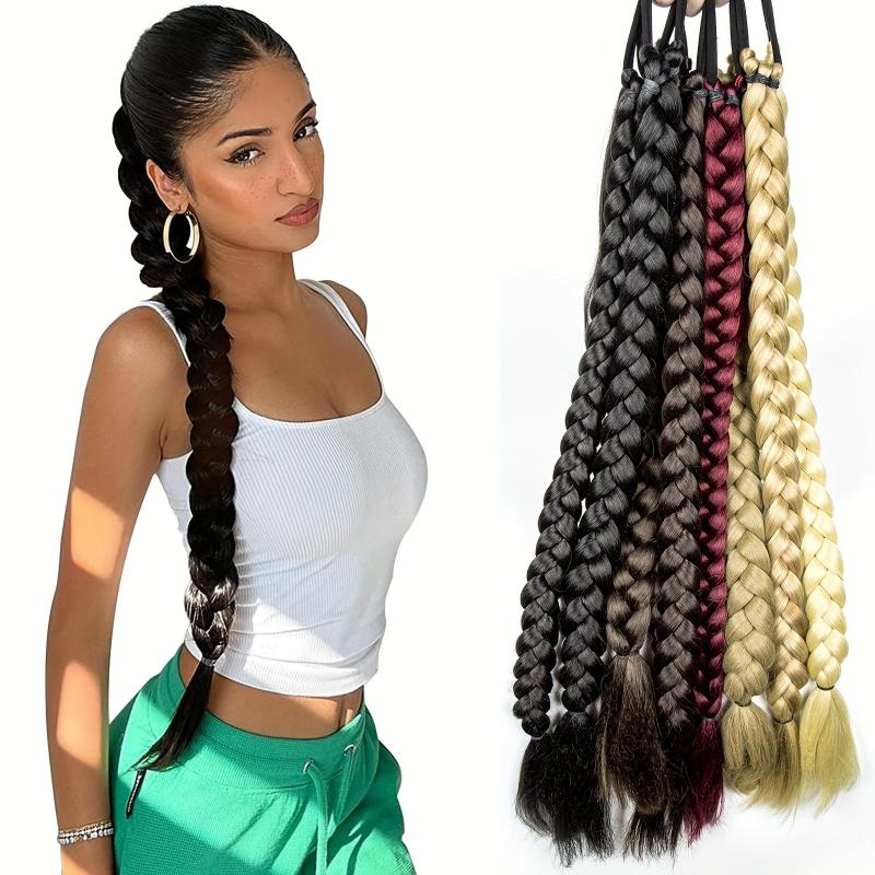 Long Braided Ponytail Hair Extension Natural Soft Synthetic Hair Piece