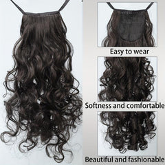 Long Curly Wavy Ponytail Extensions Synthetic Clip In Hair Extensions