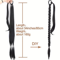 Long Straight Ponytail Extensions Synthetic Hair Natural Look