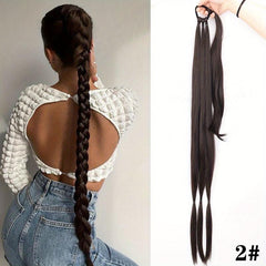 Long Straight Ponytail Extensions Synthetic Hair Natural Look
