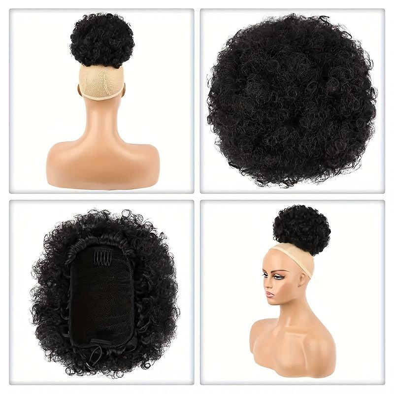 Short Afro Curly Drawstring Ponytail Hair Extension