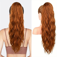 Long Wavy Curly Ponytail Extensions Synthetic Clip In Hair Extensions