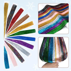 Y2K Tinsel Hair Extension Tulle Glitter Extensions Colorful Fairy Hair