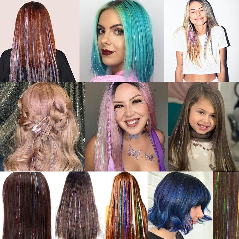 Y2K Tinsel Hair Extension Tulle Glitter Extensions Colorful Fairy Hair