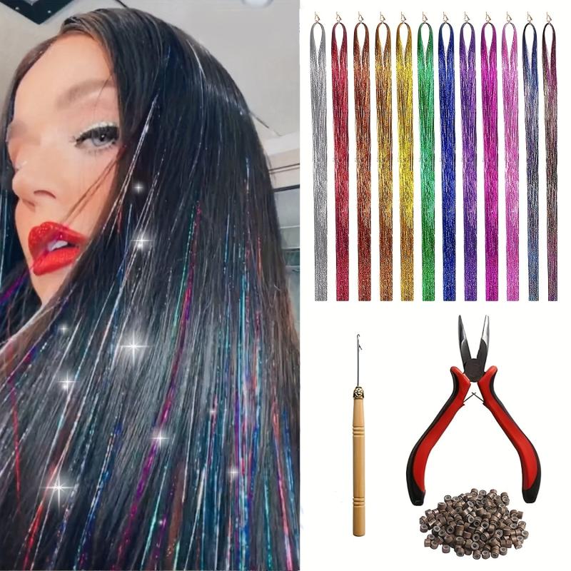 Y2K Tinsel Hair Extension Tulle Glitter Extensions Colorful Fairy Hair