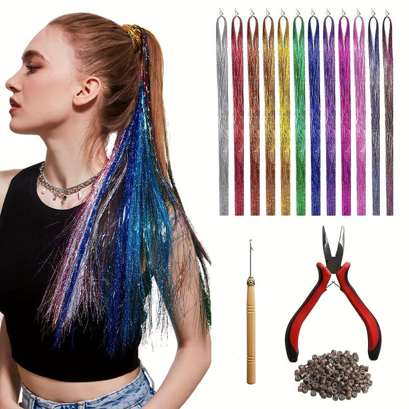 Y2K Tinsel Hair Extension Tulle Glitter Extensions Colorful Fairy Hair