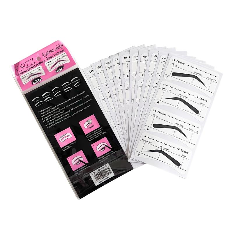 10pcs Eyebrow Stencils Adhesive Eye Brow Shaping Stickers