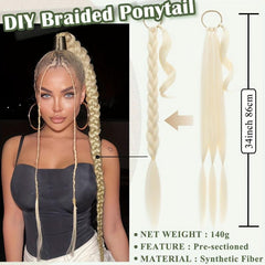 Long Ponytail Extension Synthetic Thick Hair Tie Ponytail Wrap Straight Hair
