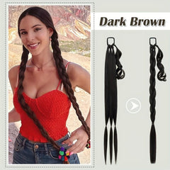 Long Ponytail Extension Synthetic Thick Hair Tie Ponytail Wrap Straight Hair
