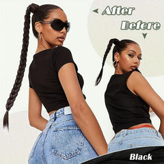 Long Ponytail Extension Synthetic Thick Hair Tie Ponytail Wrap Straight Hair