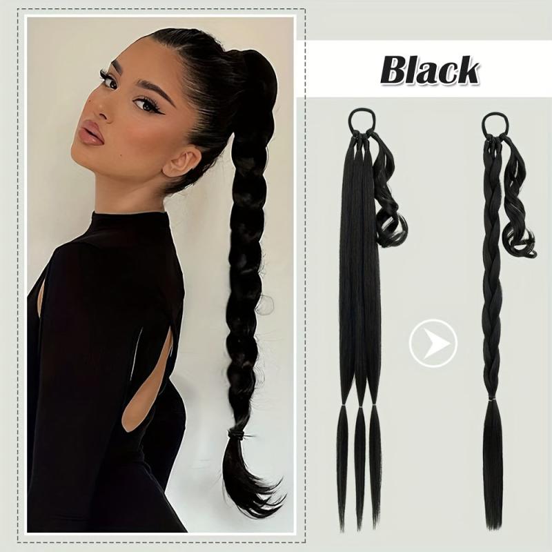 Long Ponytail Extension Synthetic Thick Hair Tie Ponytail Wrap Straight Hair