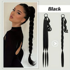 Long Ponytail Extension Synthetic Thick Hair Tie Ponytail Wrap Straight Hair