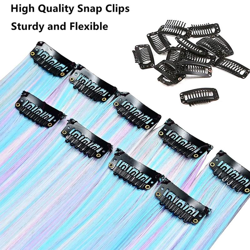 10 PCS Mixed Clip In Hair Extensions for Girls Women Cosplay Party