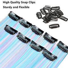 10 PCS Mixed Clip In Hair Extensions for Girls Women Cosplay Party