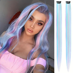 10 PCS Mixed Clip In Hair Extensions for Girls Women Cosplay Party