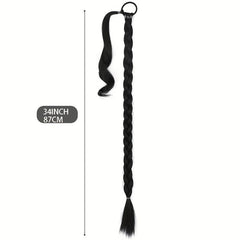 Long Braid Ponytail Extension Straight Wrap Synthetic Hairpiece