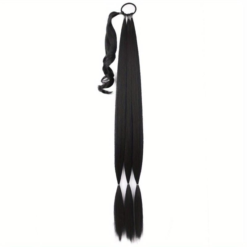 Long Braid Ponytail Extension Straight Wrap Synthetic Hairpiece