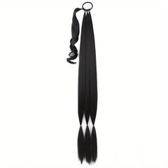 Long Braid Ponytail Extension Straight Wrap Synthetic Hairpiece
