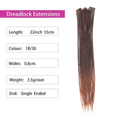 Dreadlocks Extensions 1B Medium Auburn 22 Crochet Braided Hair