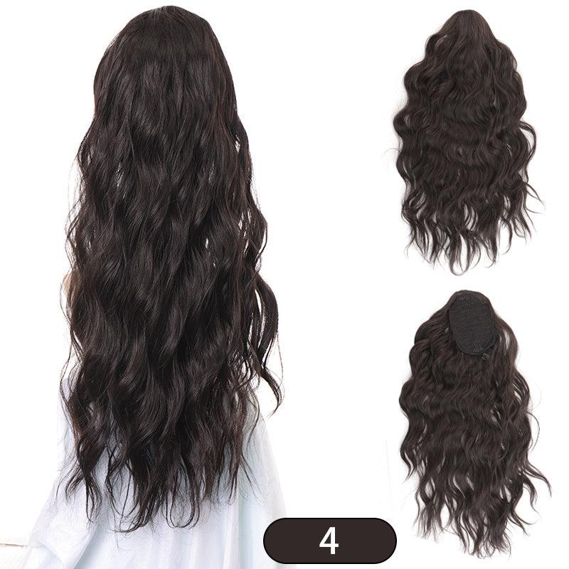Curly Hair Clip Extension for Women Ribbon Ponytail Accessory