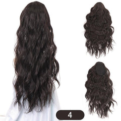 Curly Hair Clip Extension for Women Ribbon Ponytail Accessory